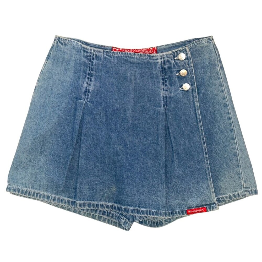Vintage Y2K No Excuses Denim Jean Skort Size 9/10